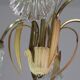 Art Deco Murano Glass and Brass Chandelier, 6 light, 1950
