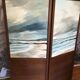 Vintage screen wood and oil painting