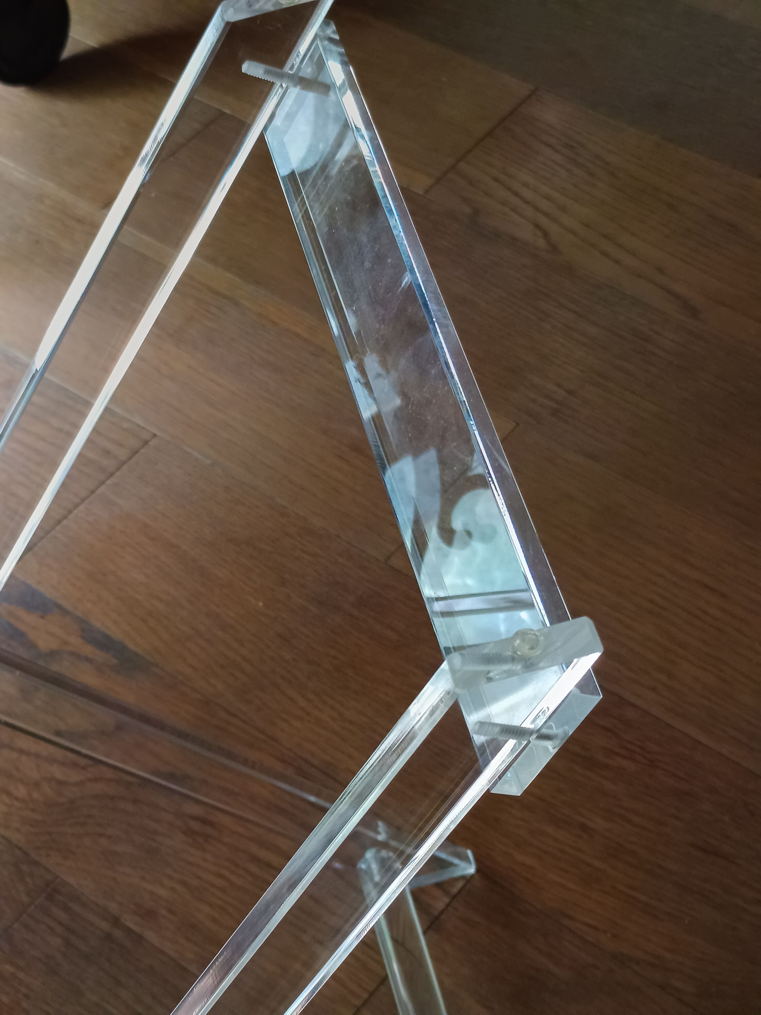 Folding side table in plexiglass with removable top – Vintage design