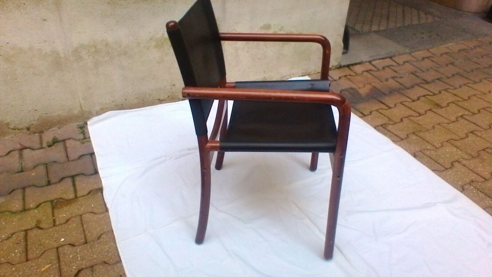 Fauteuil bois et cuir