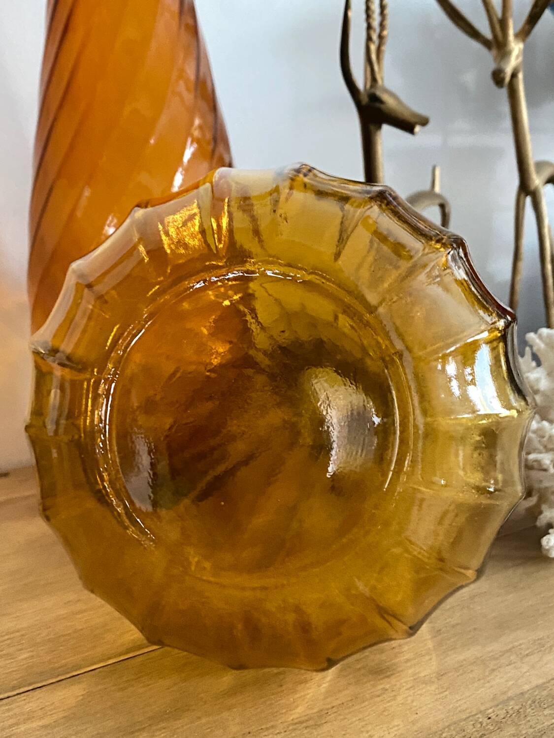 Carafe Empoli ambre vintage