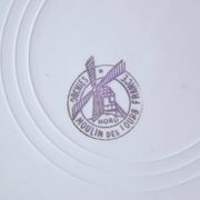 Moulin-des-Loups - Orchies - Set of 6 vintage glazed ceramic cheese plates