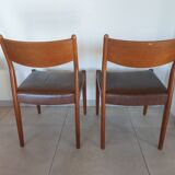 2 Fristho Franeker chairs, Scandinavian, teak and leather.