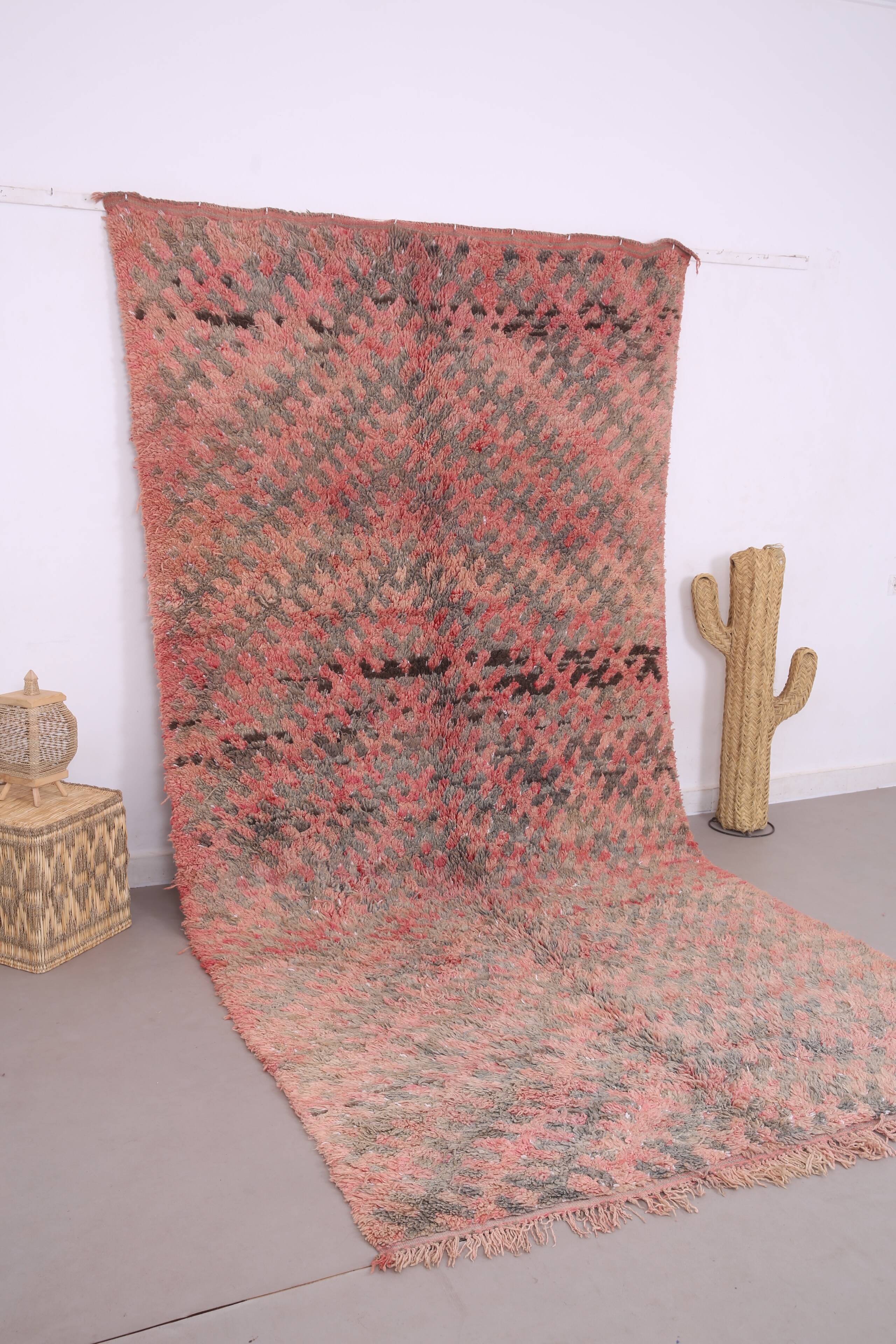 Pink Vintage Moroccan Rug 180 x 360 - Berber Wool Rug - Handmade Rug Boho