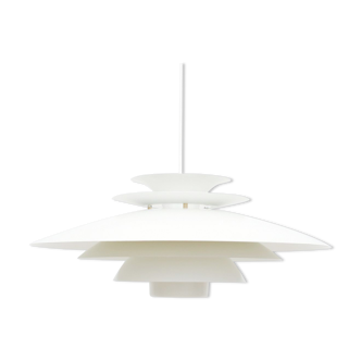 Danish white form light pendant lamp, 70’s