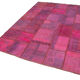 Handmade oriental 178 cm x 248 cm pink patchwork carpet