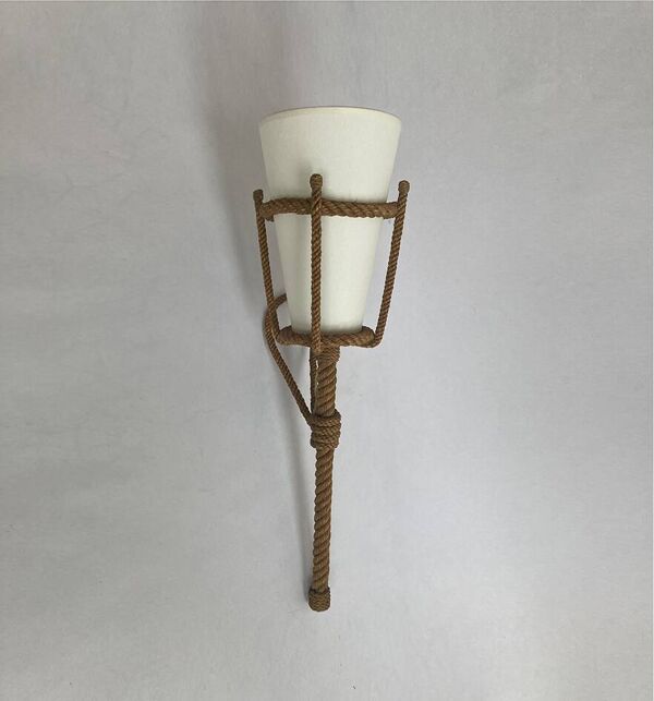 Lampe applique corde 1950 vintage