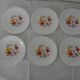 6 plates orange flowers - yellow Arcopal France Vintage