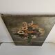 Old Oil on Canvas Painting - Still Life Spring Flower Bouquet