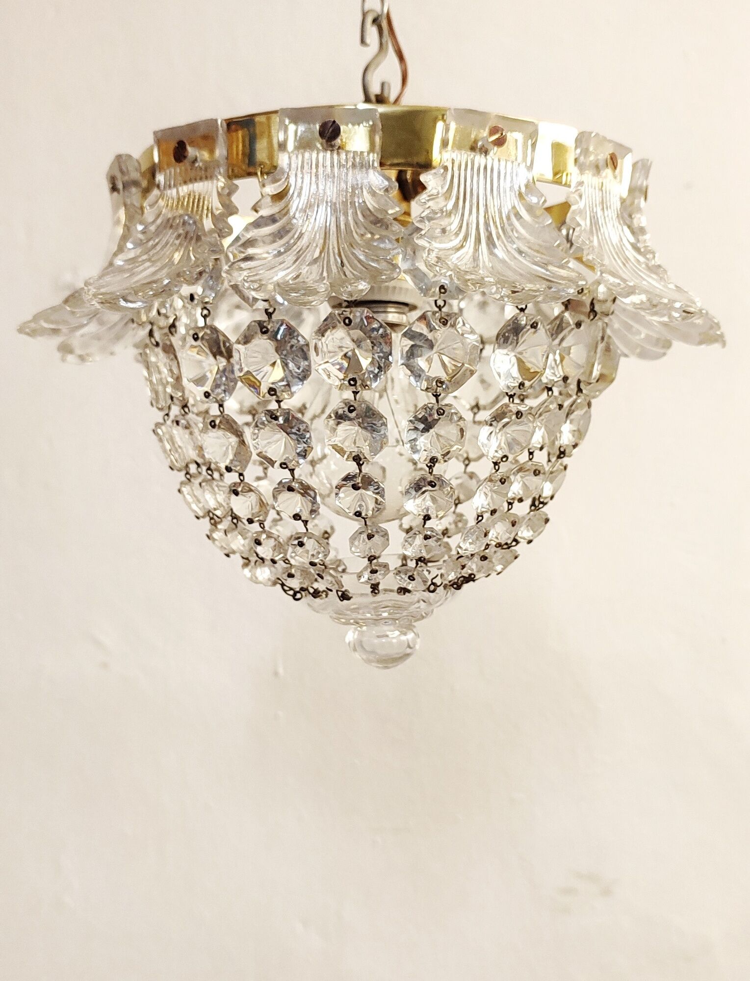 Classic crystal ceiling lamp France 1950s