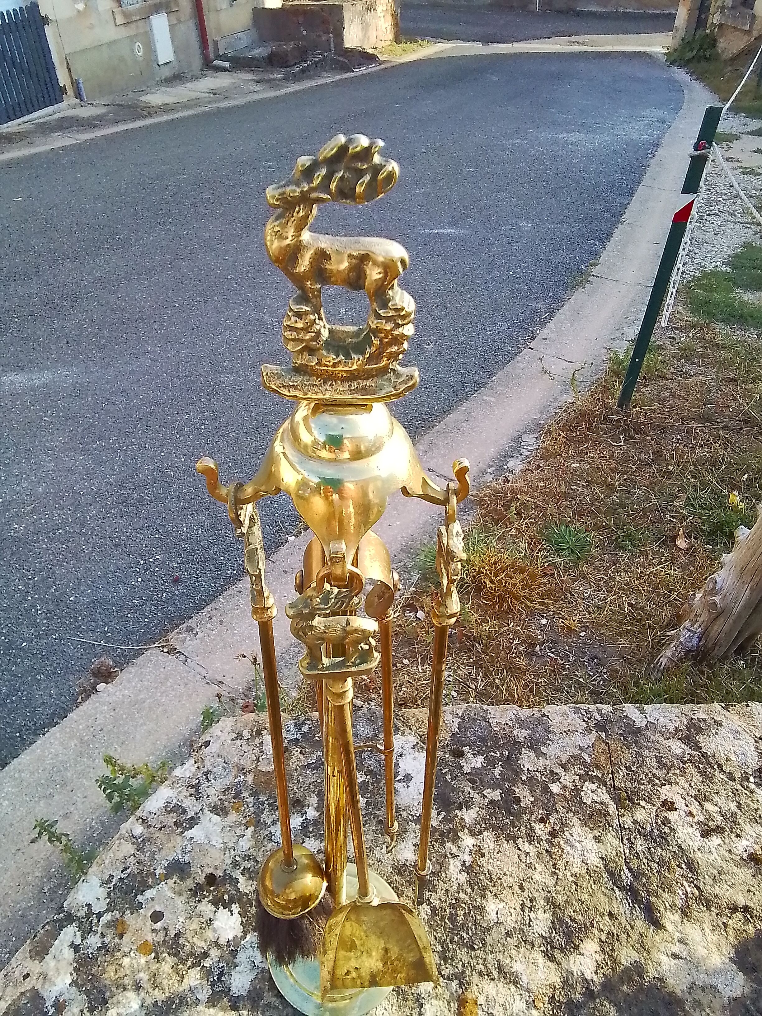 Brass fireplace servant