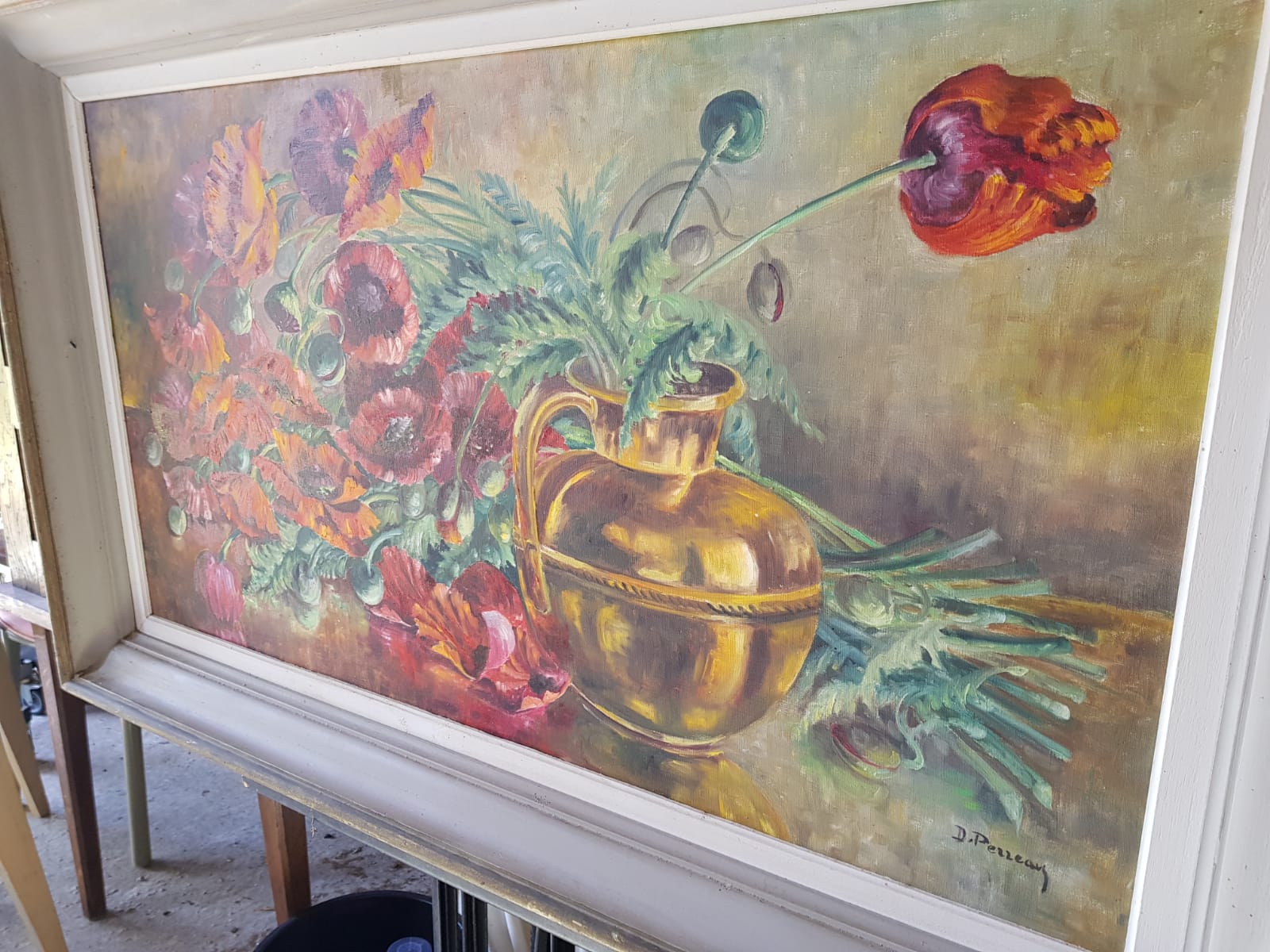 Old oil painting on canvas D. Perreau