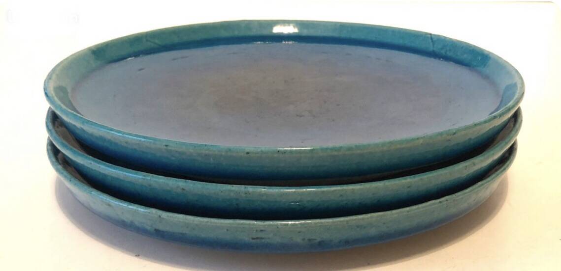 Lot of 3 Blue Plates
