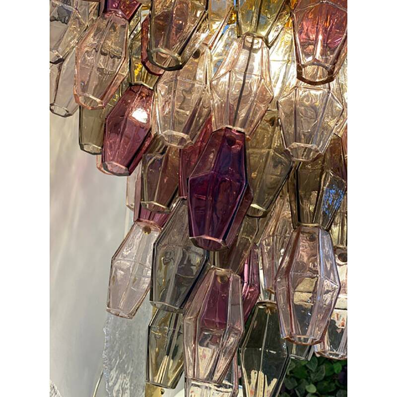 Contemporary Mid-Centyry Modern "Poliedri" Murano Glas Chandelier