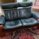 Canapé 2 places stressless modèle pegasus en cuir noir