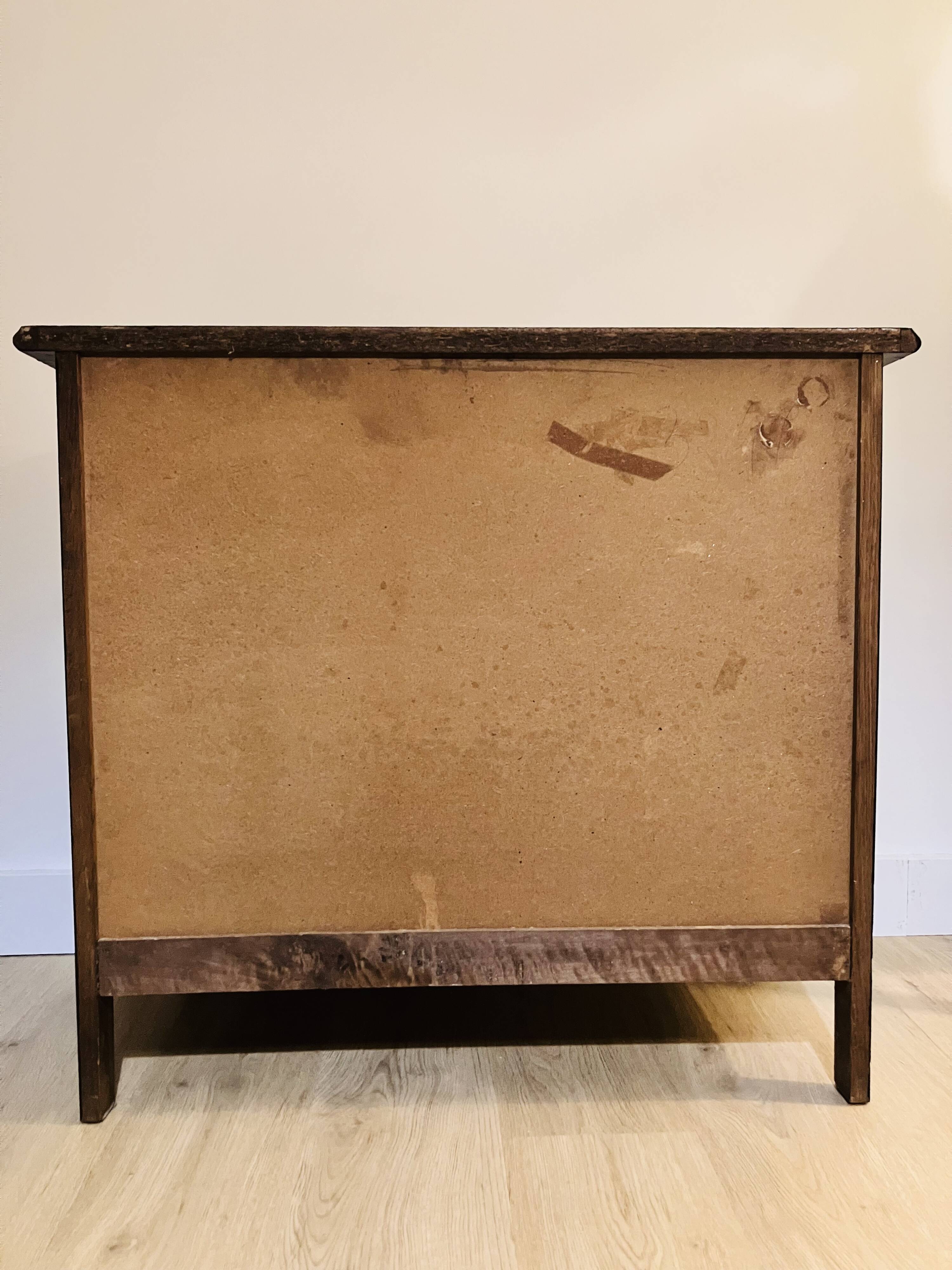 Satin black wooden chest of drawers