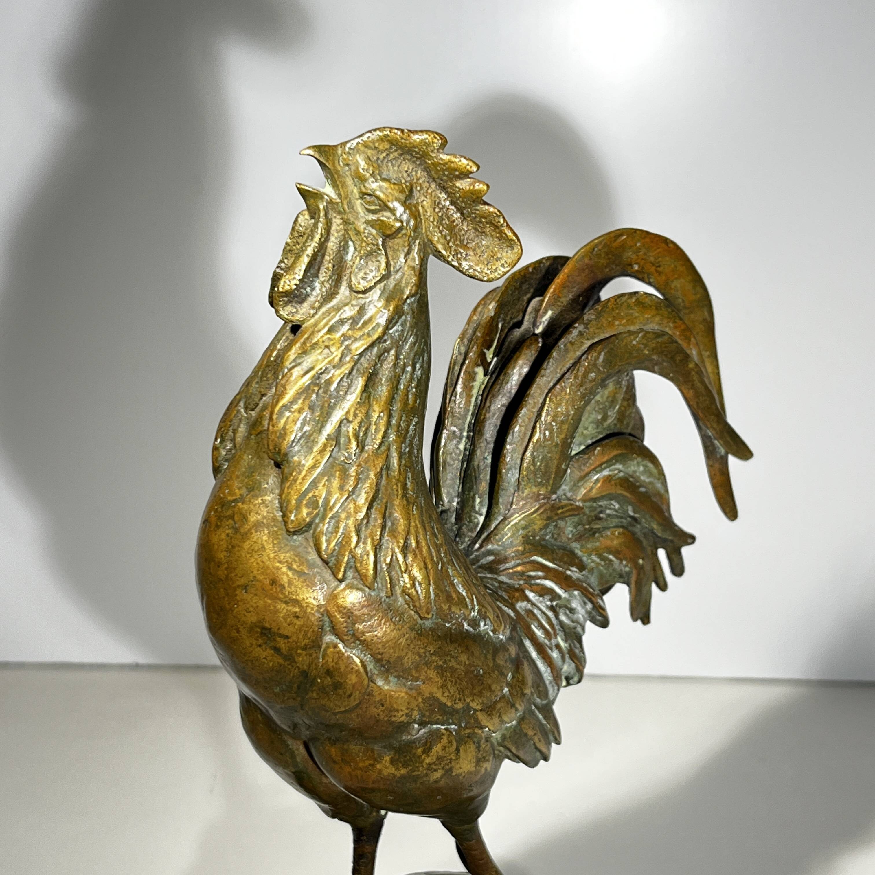 French bronze rooster sculpture, 19th century