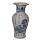 Ancient Chinese vase with blue decoration of sage and inscriptions