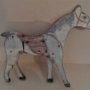 Jouet cheval en bois articulé ancien, début XXème