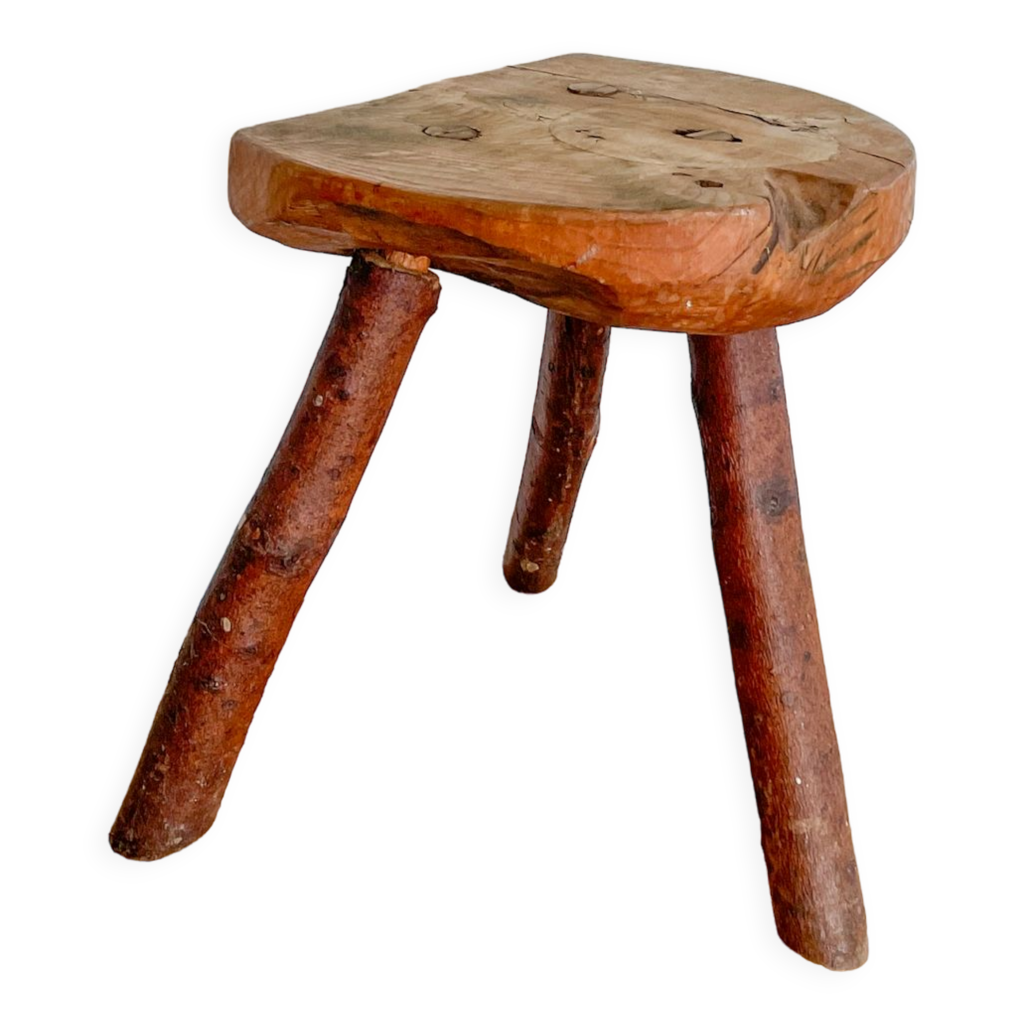 Tabouret de vacher en bois massif Selency — free download