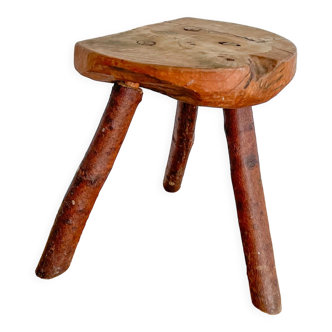 Solid wood cowherd stool