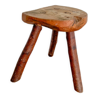 Tabouret de vacher en bois massif