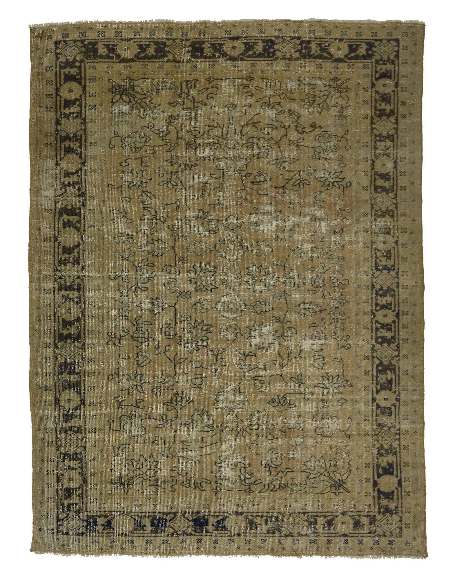 Turkish Anatolian Handmade Vintage Rug 233 cm x 180 cm