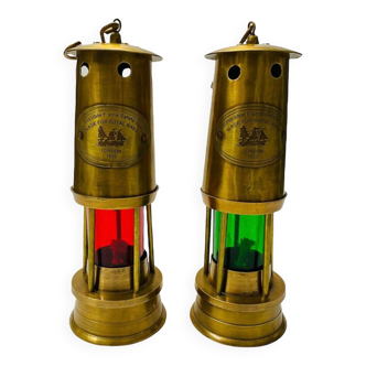 8" nautical antique brass minor lantern ship light lamp