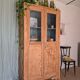 Old glass-fronted wooden library – blue interior