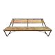 Vintage Industrial Slatted Bench with Original Patina