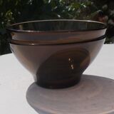 2 amber glass bowls, Vereco, vintage