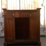 Ancien comptoir caisse de commerce chêne
