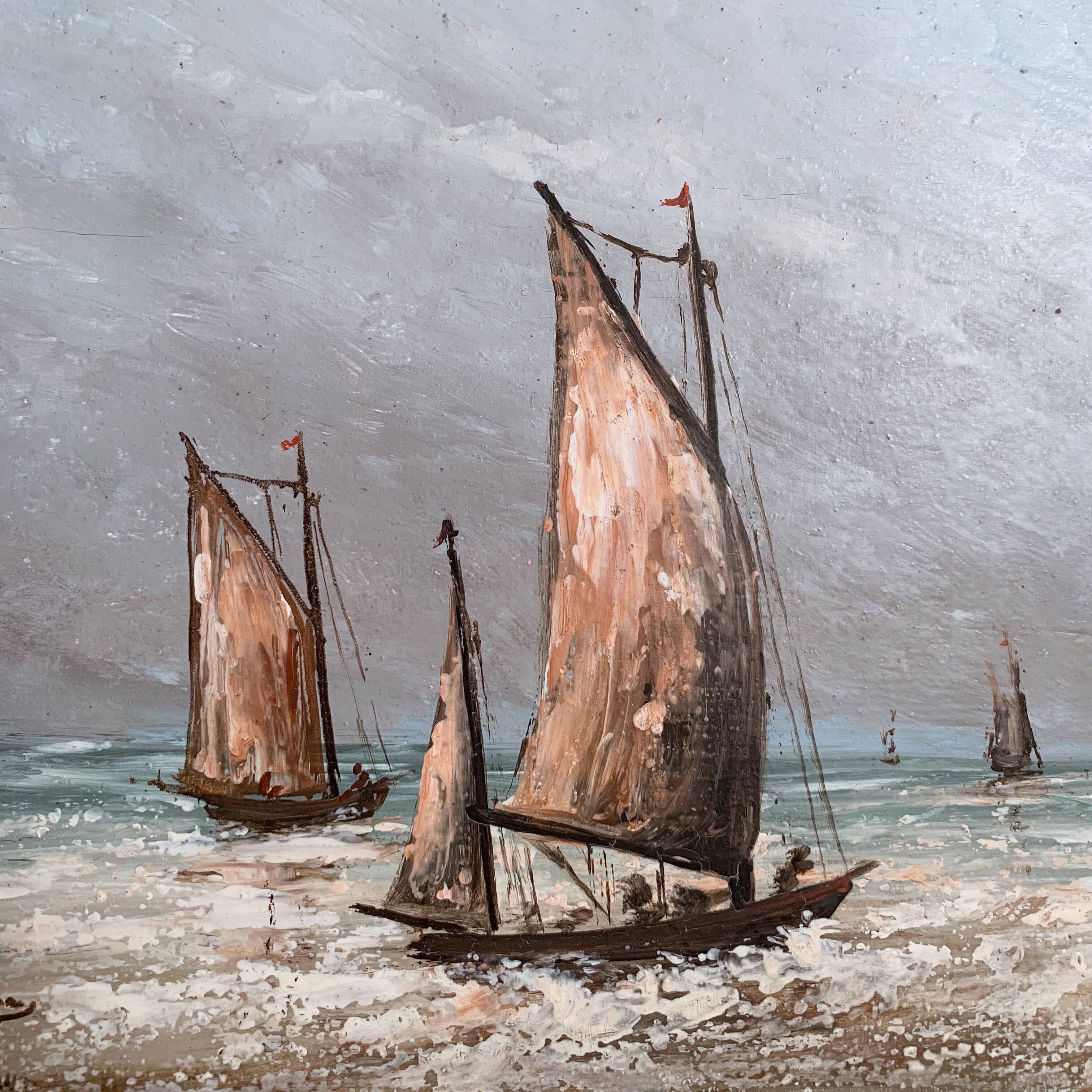 Marine oil board on sailboat stage panel
