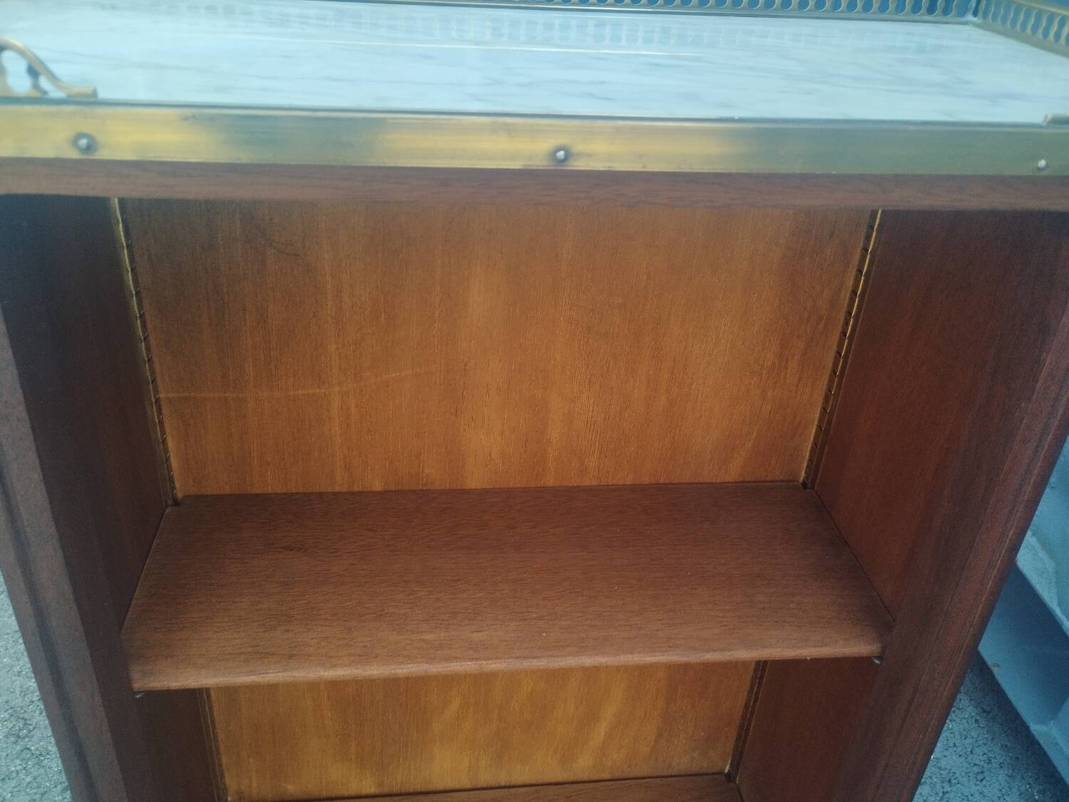 Bibus antique Louis XVI style bookcase with marble top