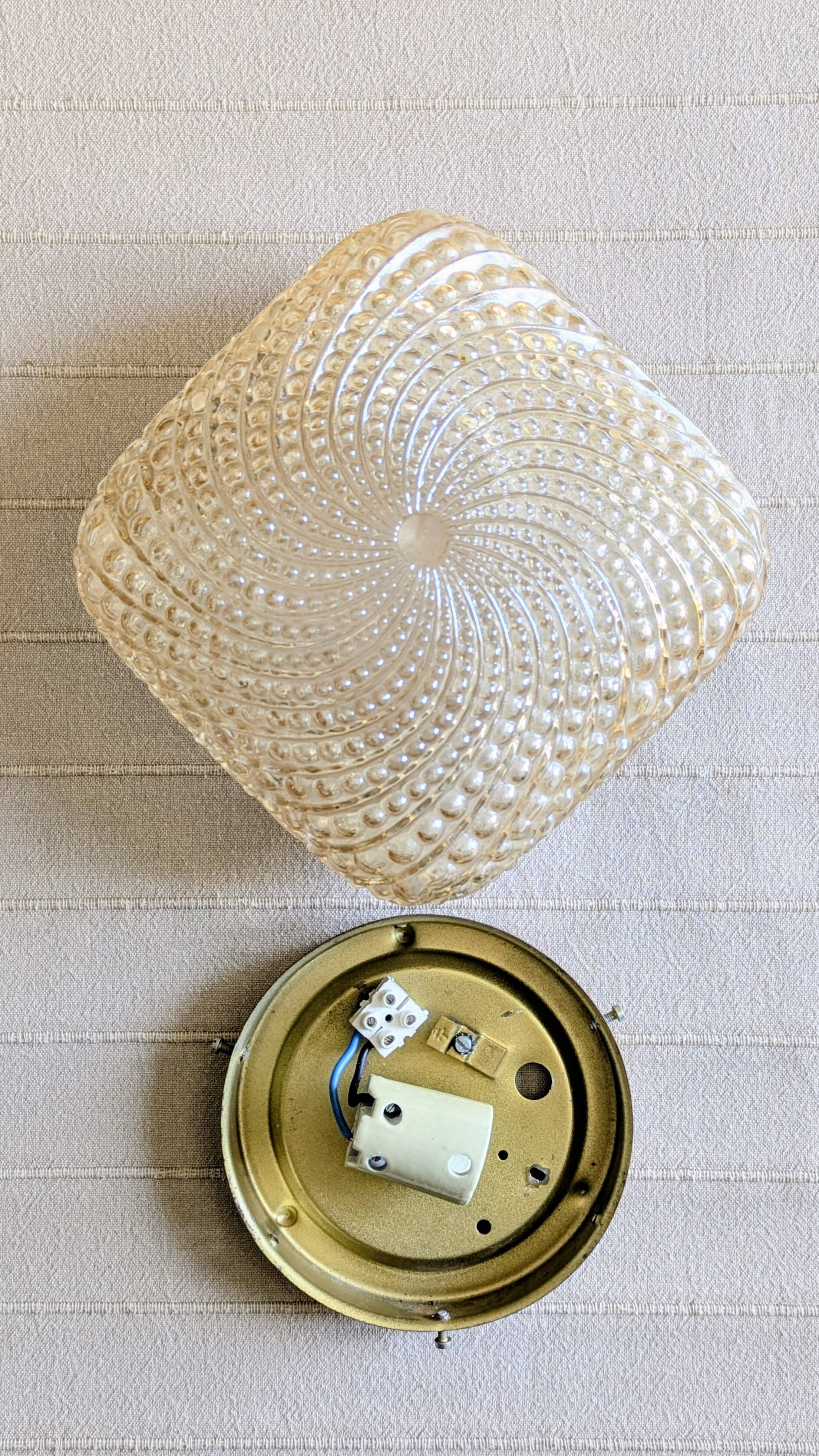 Plafonnier ambré vintage (L-0186)