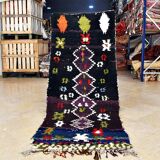 Vintage Moroccan Berber Boucherouite rug 205 x 87 cm (Perfect condition)