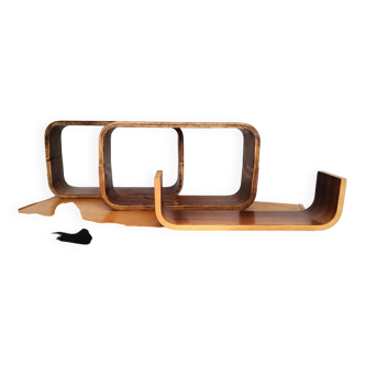 Czech Decorative Shelves attributed to Ludvik Volak , 1960s, Set of 3