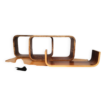 Czech Decorative Shelves attributed to Ludvik Volak , 1960s, Set of 3