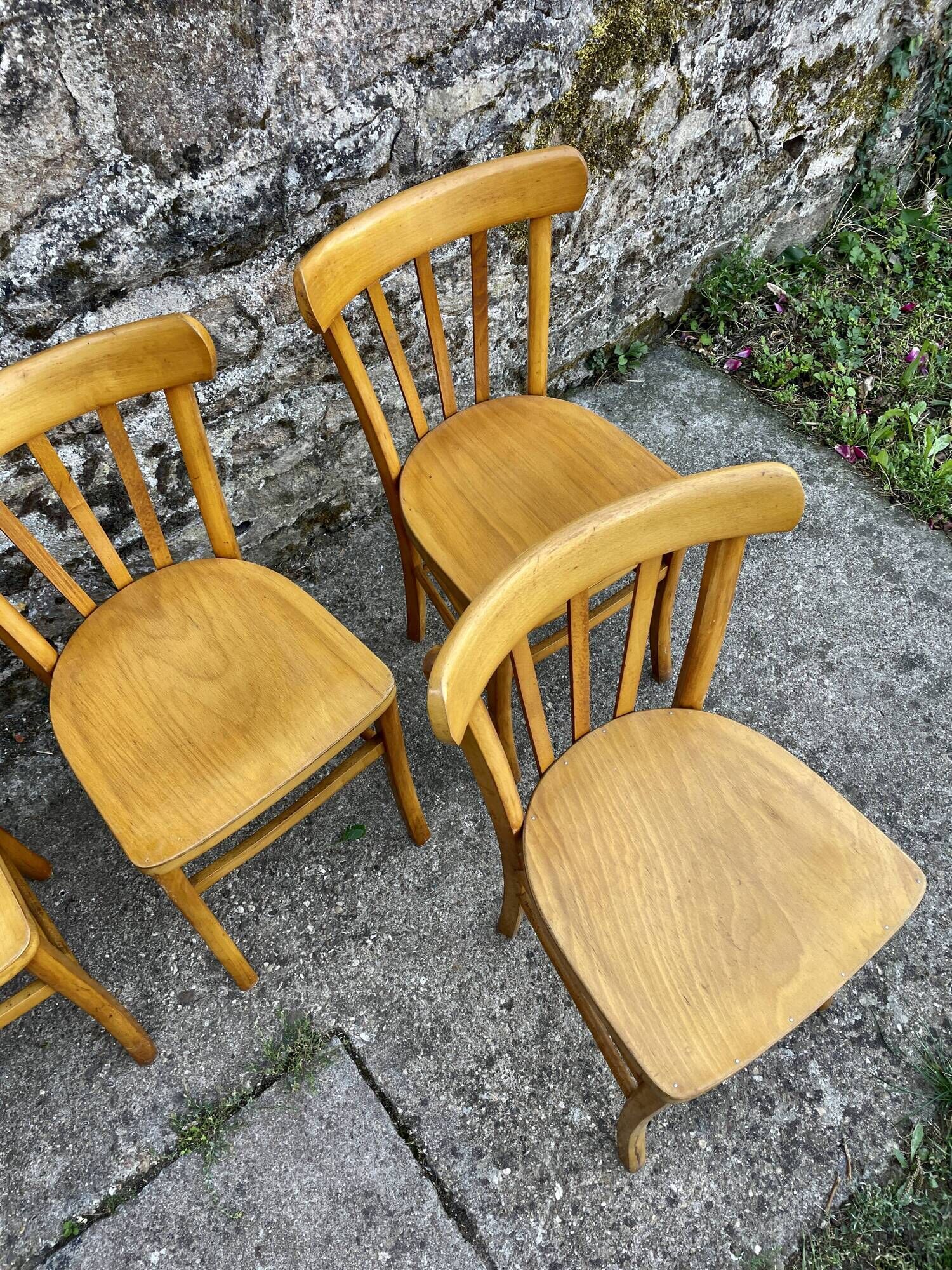 Set of 6 Luterma beech chairs, 1950.