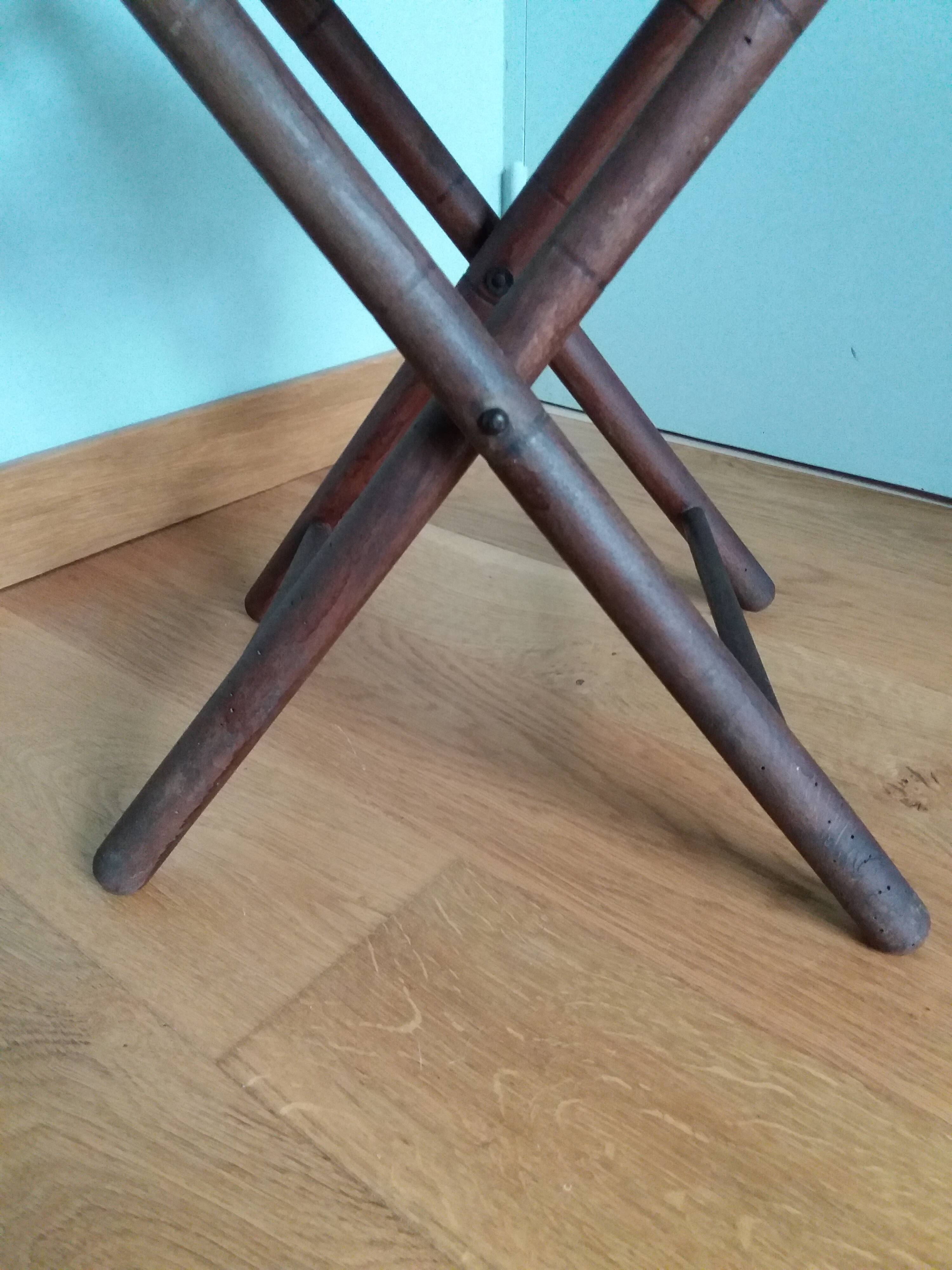 Folding wooden stool