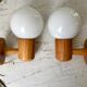 Pair of opline sconces and blond wood pine desgin years 60-70