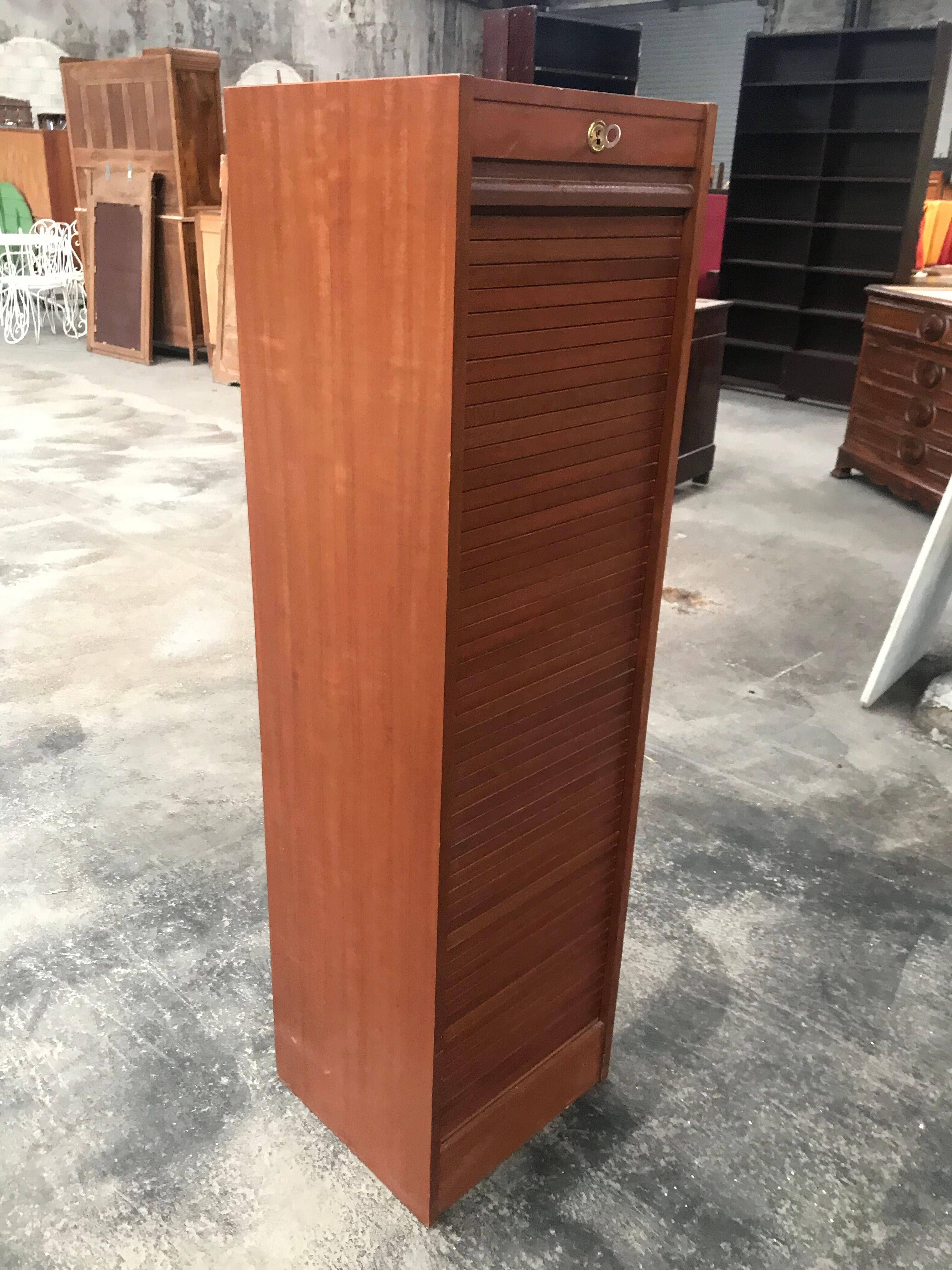 Simple mahogany notary filing cabinet