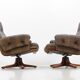 Scandinavian armchairs leather 1970 s