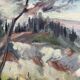 Oil on Canson, landscape located in Italy, signed mid 20th century.