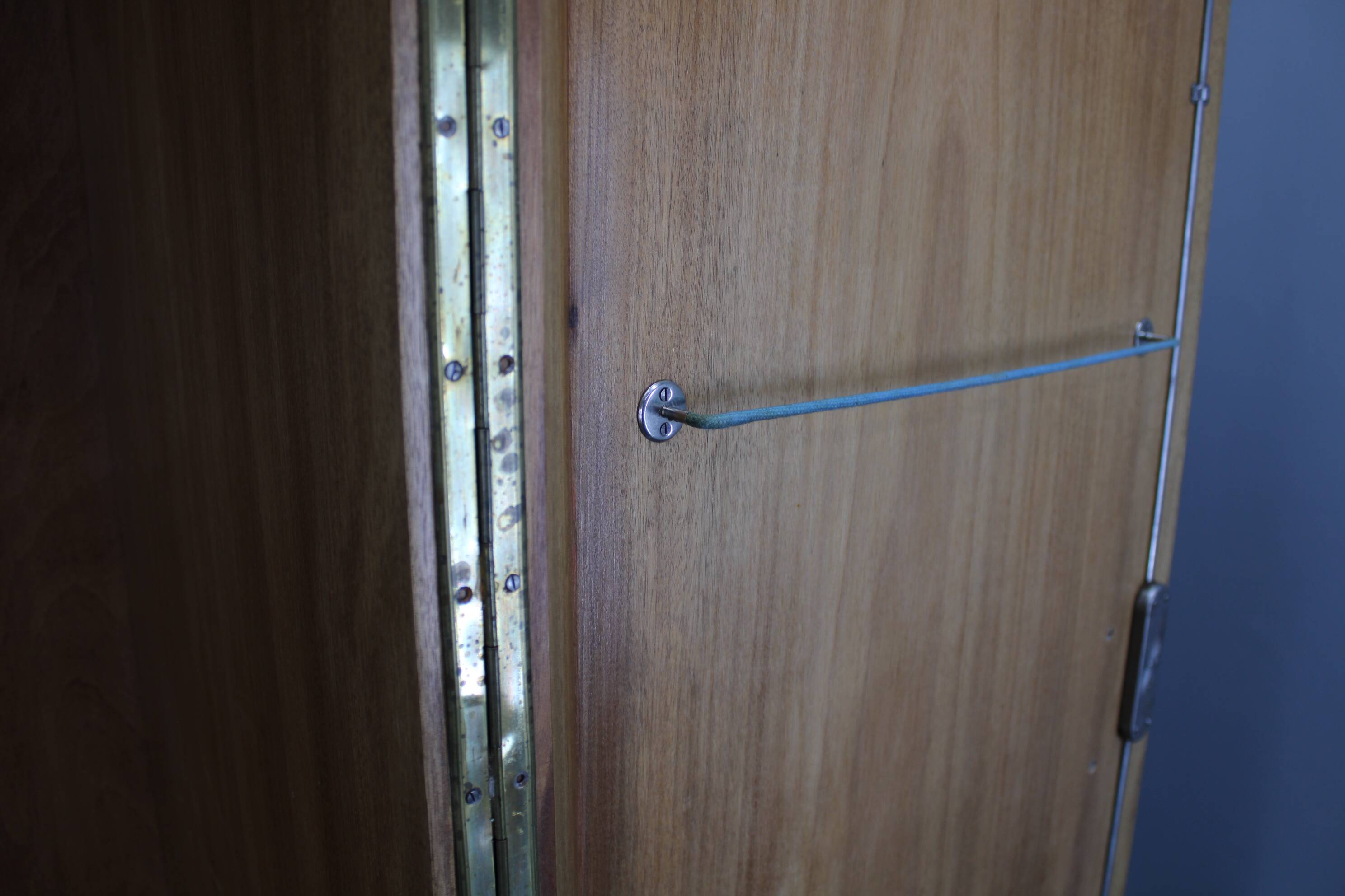 1940s Bauhaus Wardrobe by Hynek Gottwald , Walnut & Beech Veneer, Chrome De
