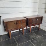 Pair of vintage 70s walnut bedside tables