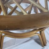 Adrien Audoux, Frida Minet table in rattan with glass top, France.