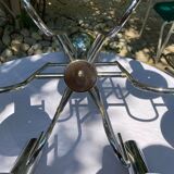 6-lamp vintage 70'S chrome pendant light