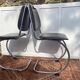 Chaises traineau cantilever chrome et skai années 70