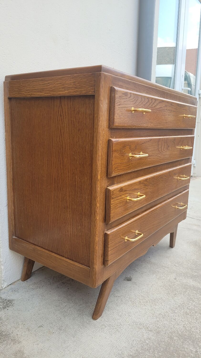 Commode vintage 1950 pieds compas 4 tiroirs